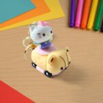 Cute Cartoon Cat Riding Toy Car Silicone Keychain (1 Pc) - Image 3