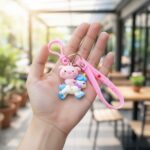 cute pig riding unicorn cartoon keychain (1 pc) - Image 3