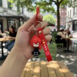 Cute Red Hair Cartoon Girl Silicone Keychain (1 Pc) - Image 3