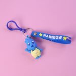 Cute Cartoon Character Keychain with Silicone Strap & Carabiner Clip – 1 Pc - Image 4