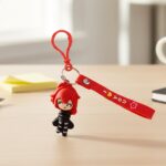 Cute Red Hair Cartoon Girl Silicone Keychain (1 Pc) - Image 4