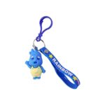 Cute Cartoon Character Keychain with Silicone Strap & Carabiner Clip – 1 Pc - Image 5