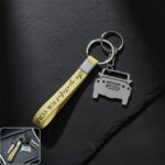 Stylish Dual-Keyring Metal Car Keychain Set (1 Set)