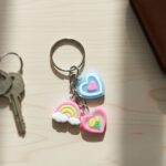 Cute Heart & Rainbow Charm Keychain (1 Pc)