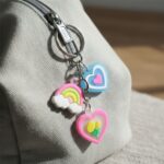 Cute Heart & Rainbow Charm Keychain (1 Pc) - Image 3