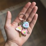 Cute Heart & Rainbow Charm Keychain (1 Pc) - Image 4