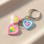 Cute Heart & Rainbow Charm Keychain (1 Pc) - Image 7