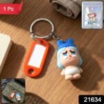 Cute Cartoon Baby Character Keychain with Label Tag Holder (1 Pc) - Image 2