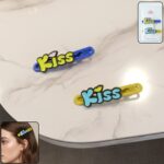 Cute "Kiss" Text Hair Clip Set