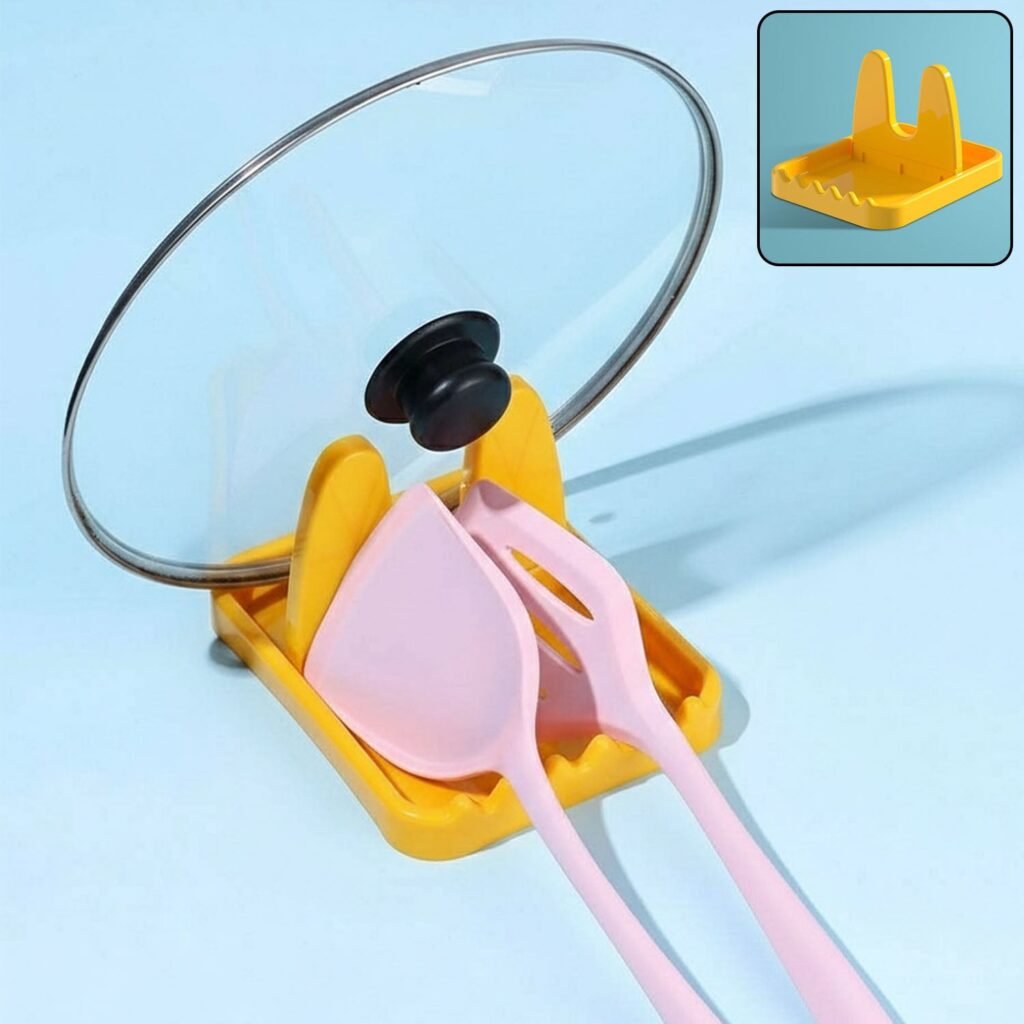 Multipurpose Kitchen Lid and Spoon Holder Stand