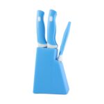 Stainless Steel Knife & Peeler Set with Stand - 6 Pcs - Image 5