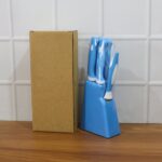 Stainless Steel Knife & Peeler Set with Stand - 6 Pcs - Image 8