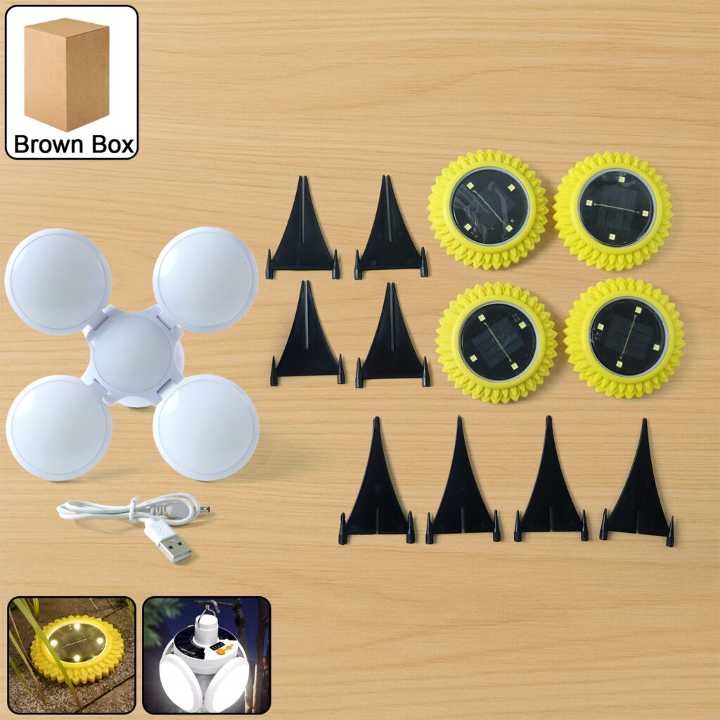 Set of 2 Solar Garden Decorative LED Ground Lights