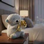 Teddy Bear with Artificial Golden Rose Flower Gift Set (2 Pc) - Image 6