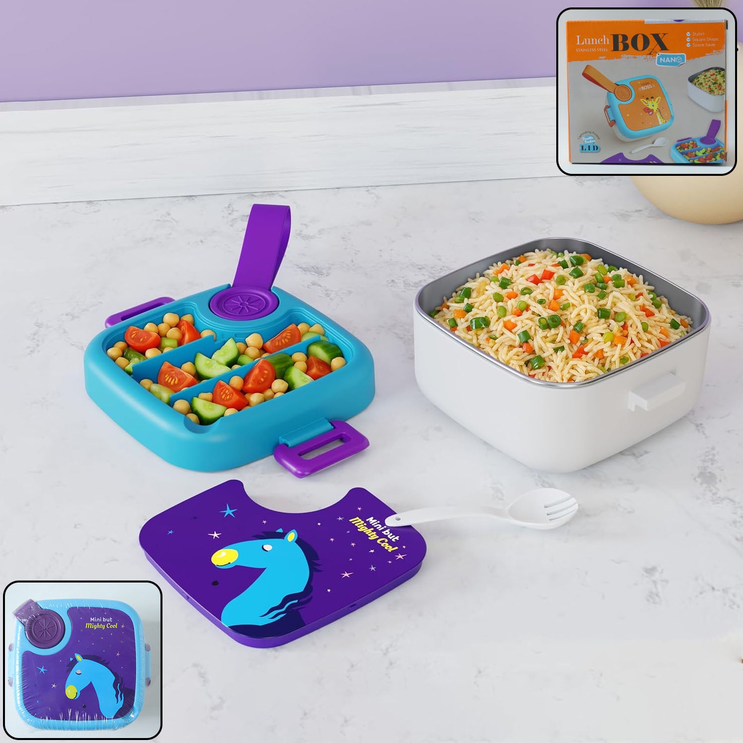 Lunchbox-WOSKU-01_5bbae4e5-5c5a-4cb1-b3ed-48f11eb8c0c1.jpg Kids Cartoon Lunch Box - (1 Set) - Image 1