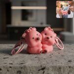 Cute Couple Bear Shape Keychain Set