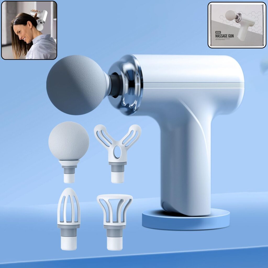 Electric vibrating massage gun with multiple heads
