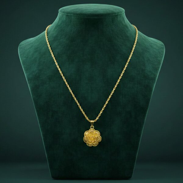 Elegant Gold Finish Floral & Traditional Pendant Necklace (1 Pc, Mix Design)