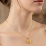 Elegant Gold Finish Floral & Traditional Pendant Necklace (1 Pc, Mix Design) - Image 3