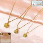 Elegant Gold Finish Floral & Traditional Pendant Necklace (1 Pc, Mix Design) - Image 5