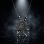 Oxidised Silver Finish Krishna Flute Pendant Necklace (1 Pc) - Image 6