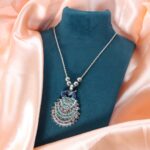 Antique Silver-Tone Peacock Design Oxidized Pendant Necklace (1 Pc)