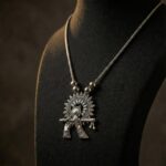 Oxidised Silver Finish Krishna Flute Pendant Necklace (1 Pc) - Image 3