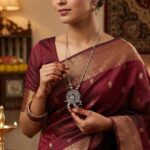 Oxidised Silver Finish Krishna Flute Pendant Necklace (1 Pc) - Image 4