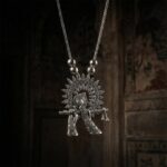 Oxidised Silver Finish Krishna Flute Pendant Necklace (1 Pc)