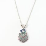 Antique Silver-Tone Peacock Design Oxidized Pendant Necklace (1 Pc) - Image 5