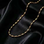 Elegant Gold-Tone Oval Bead Necklace Chain for Women (1 Pc) - Image 4