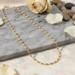 Elegant Gold-Tone Oval Bead Necklace Chain for Women (1 Pc) - Image 6