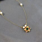 Traditional Multicolor Stone Floral Pendant Necklace Chain (1 Pc) - Image 3