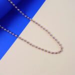 Elegant Pearl Beaded Long Necklace with Gold-Tone Link Chain (1Pc) - Image 5