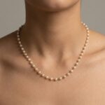 Elegant Pearl Beaded Long Necklace with Gold-Tone Link Chain (1Pc) - Image 4