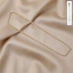 Elegant pearl beaded long necklace with gold-tone chain