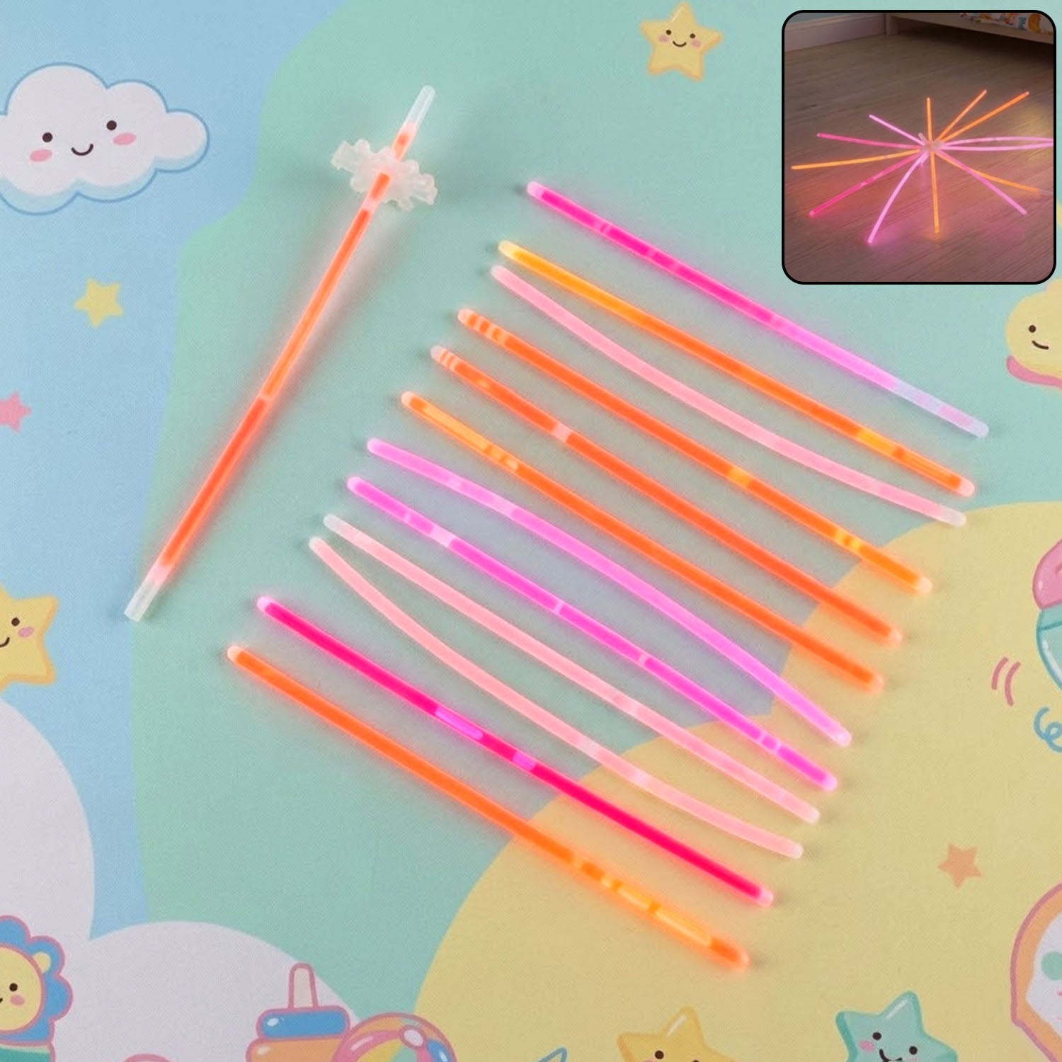 Colorful Neon Glow Sticks Chakdol Toy Set