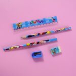 Kids 5 in 1 Stationery Kit with Cartoon Style Carry Bag - Image 3