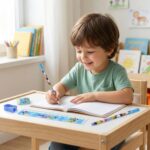 Kids 5 in 1 Stationery Kit with Cartoon Style Carry Bag - Image 4