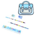 Kids 5 in 1 Stationery Kit with Cartoon Style Carry Bag - Image 5