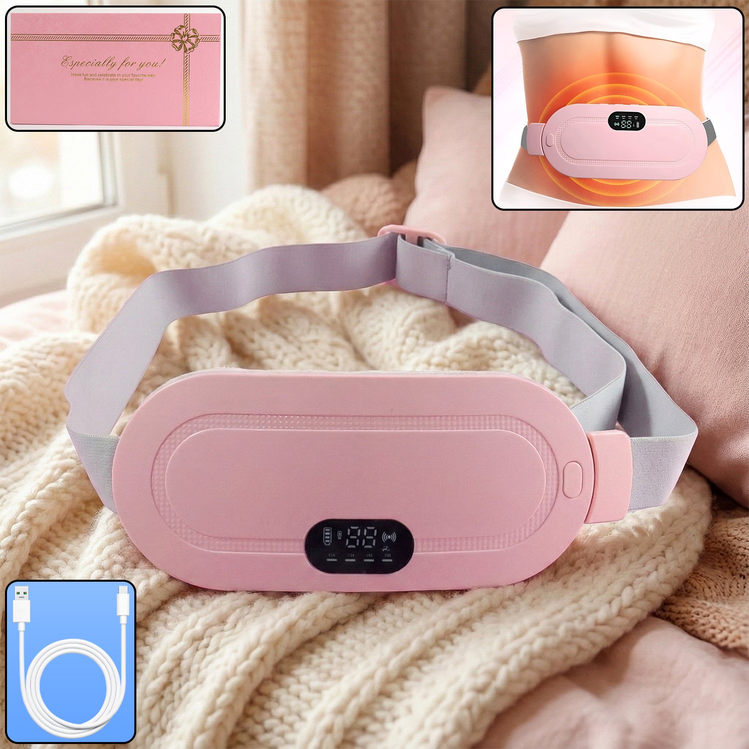 Period-Massager-01.jpg Electric Rechargeable Heating Belt for Waist & Abdomen (1 Pc) - Image 1
