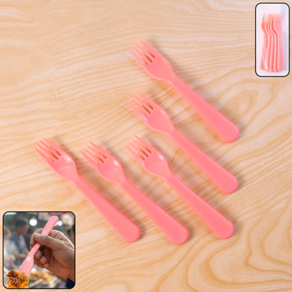 5-piece Plastic Baby Fork Spoon Set