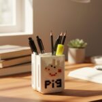 Decorative Pixel Art Style Desk Pen Holder (1 Pc) - Image 4