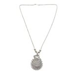 Elegant Peacock Design Oxidised Silver Finish Pendant Necklace (1 Pc) - Image 5