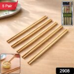 Premium Reusable Bamboo Chopsticks Set (Set of 5 Pair) - Image 2