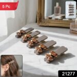 Elegant Bow Design Decorative Hair Clip Set (5 Pc) - Image 2