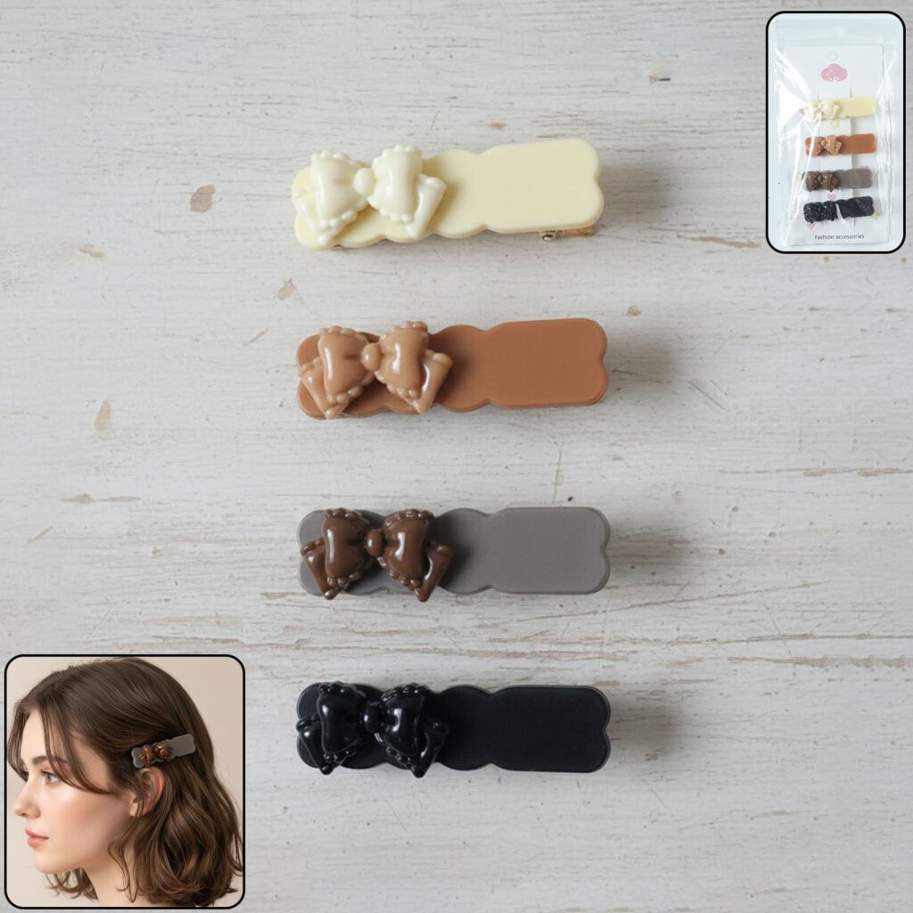 Elegant Bow Design Hair Clips Set
