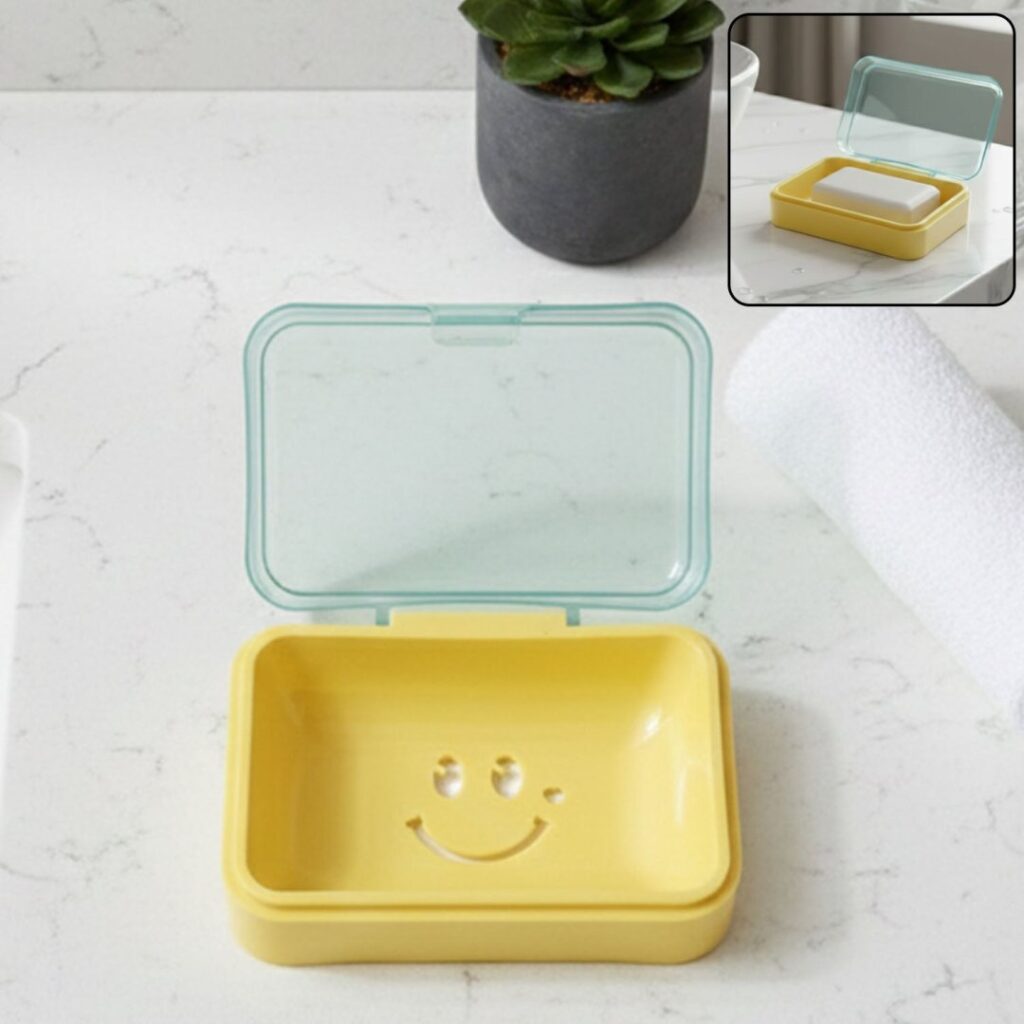 Cute Smiley Design Plastic Soap Case