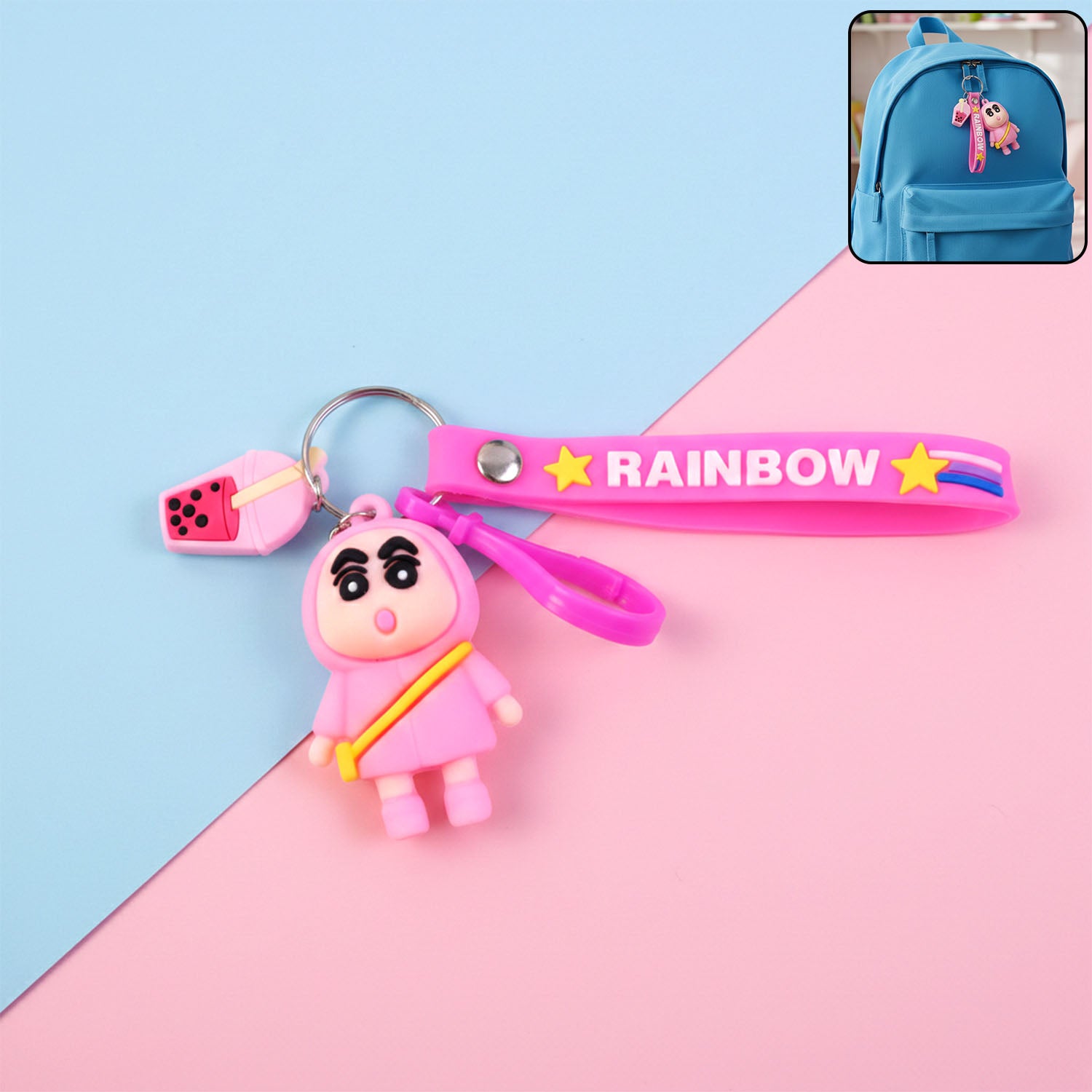 Shin-ChanRubberKeychain-WOSKU-01.jpg Cute cartoon character rainbow strap keychain