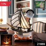 Decorative Ship Shape Clock Lamp (1 Pc) - Image 2